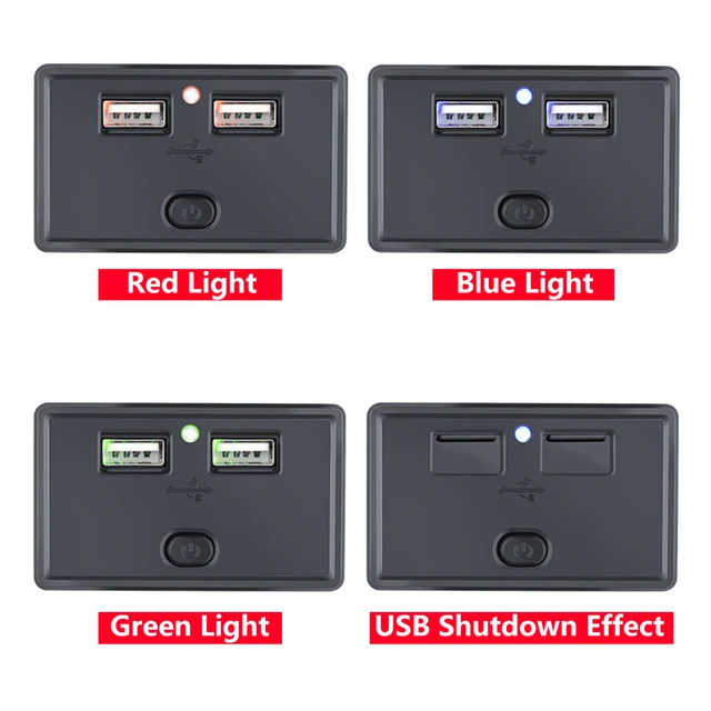 Presa USB Auto 4.8A | Doppia Porta Con Interruttore LED | 12V/24V Per Camper E Barche - Foto 7