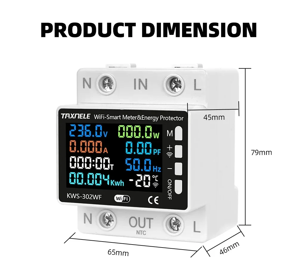 Tuya WiFi Smart Switch with Energy Meter and Remote Control
