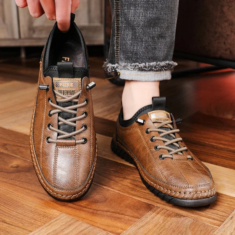 Casual Men's Shoes Loafers Flat Walking Shoes for Men Comfortable Slip on Sneakers   Soft Sole Work Shoes Retro Footwear 5