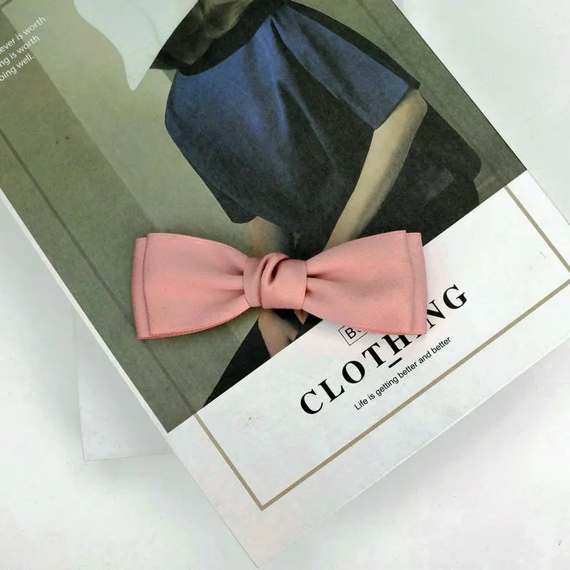 Koreanische Frauen Mode Bogen Frühling Haar Clips Elegante Kopfbedeckungen Mädchen Schwarz Rosa Trendy Pin Einfache Sommer Barrettes Haar Zubehör – Detail 7