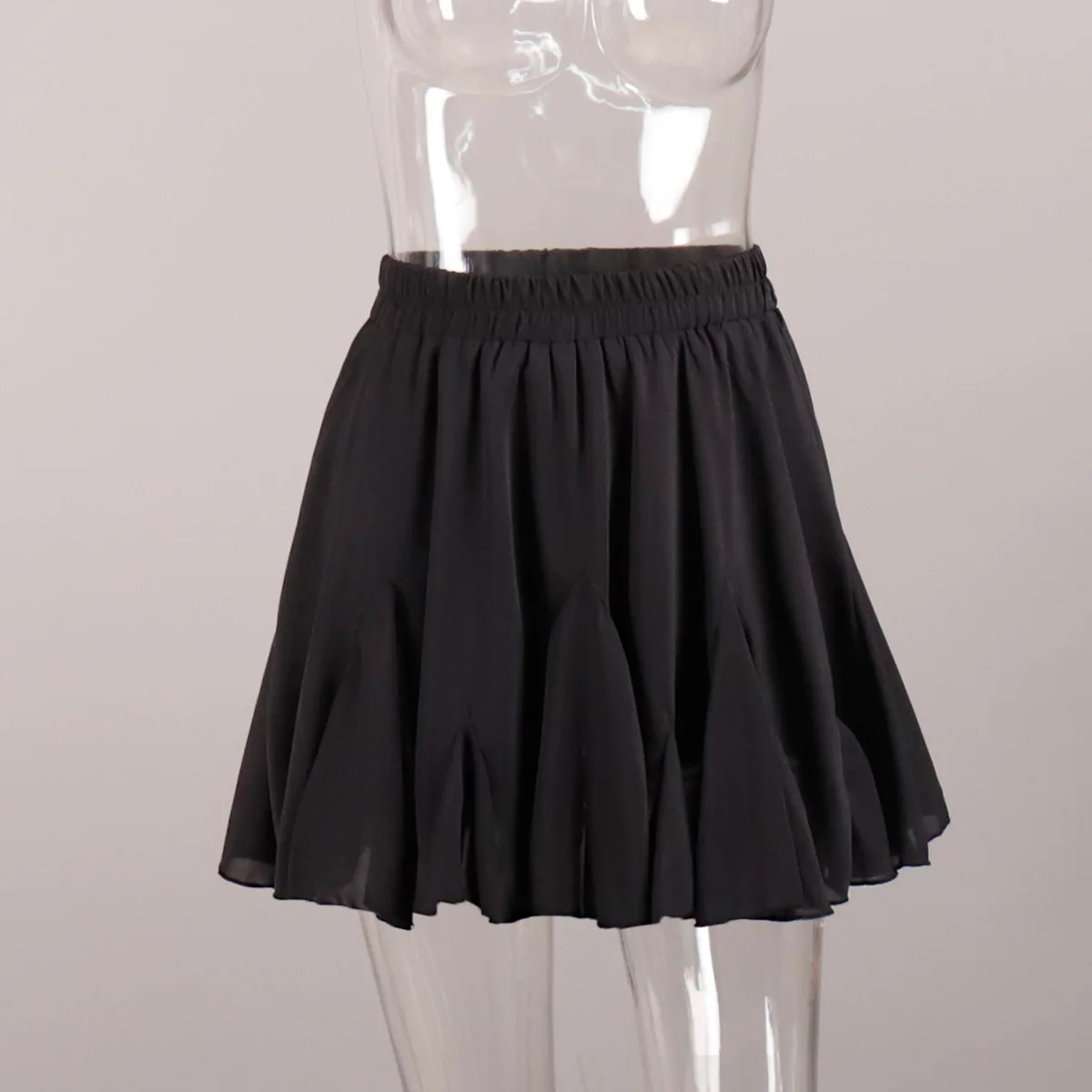 Talenza Women's White Mini Skirt A Line High Waist Sexy Cute Ruffle Retro Tennis Skirt Black Elastic Waist Skirt Summer Skirts