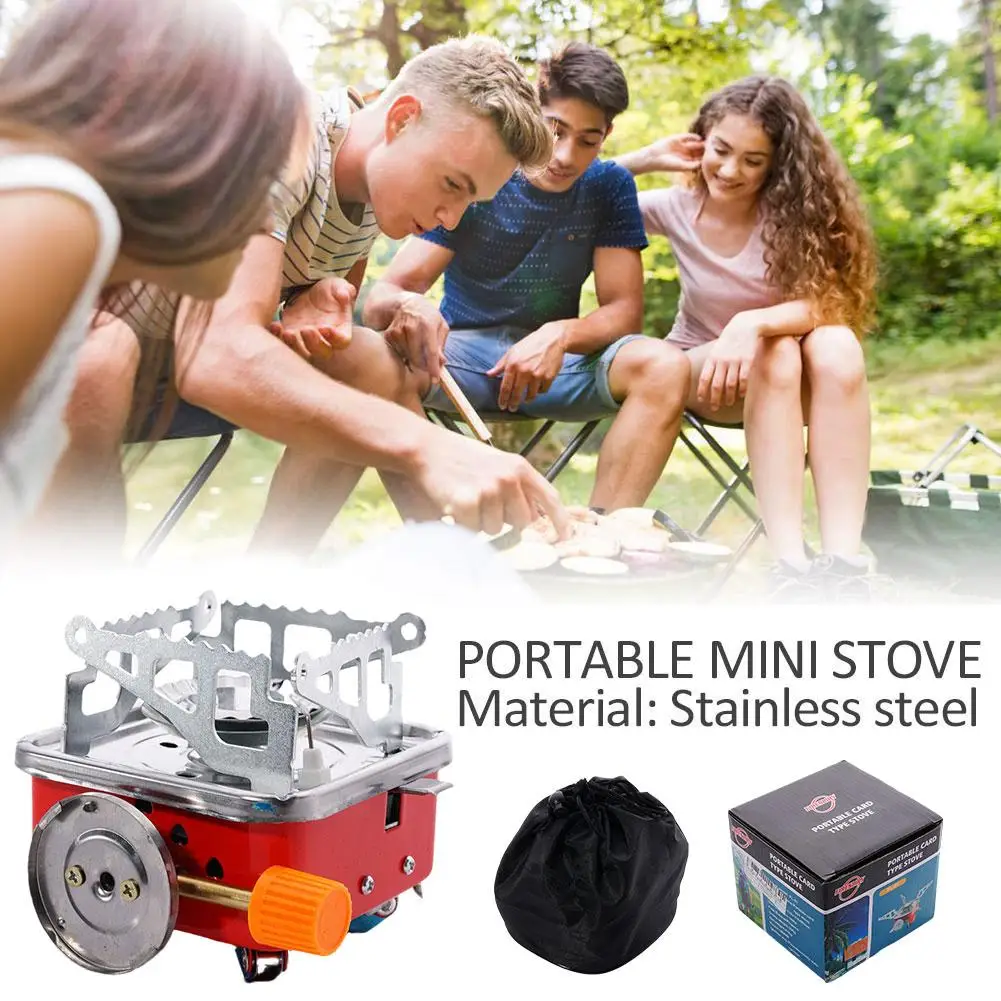 Picnic Card Type Camping Stove Foldable Portable Travel Cooking Stove Furnace For Outdoor Hiking Picnic Accessories M4A2