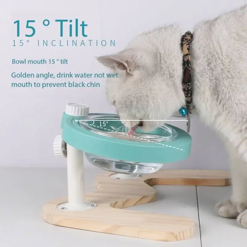 Double Adjustable Height Feeder ,Single Elevated Neck Guard Pet Bowl ,Dog Cat Like Drinking Bowl Eco-Friendly Waterer