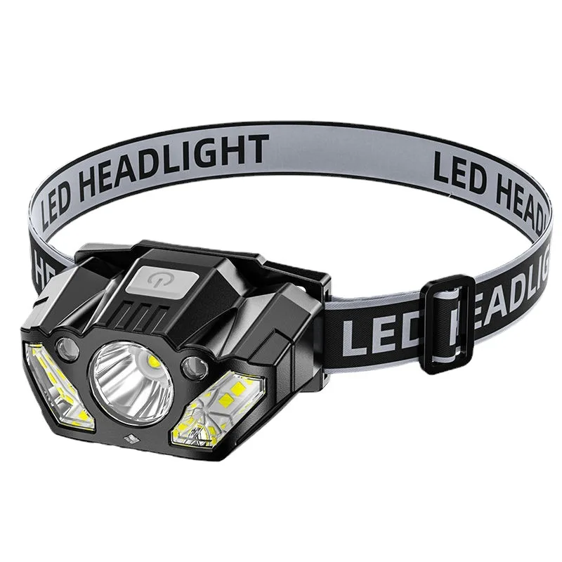 Head Flashlight Head Flashlight Super Bright Headlamp Led Sensor Light Waterproof Torch Lantern Type-c Rechargeable Outdoor Camping Fishing