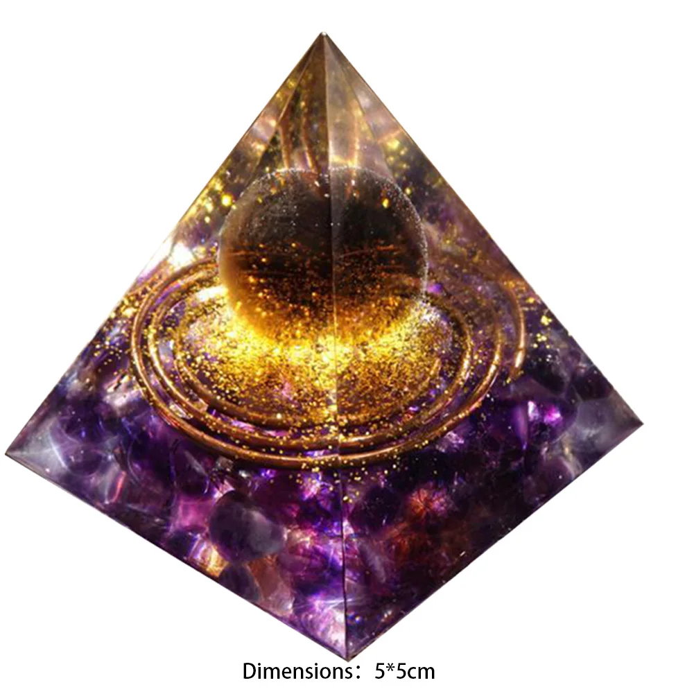 Natural Stone Crystal Orgonite Pyramid for Reiki Chakra Healing