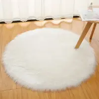 1PC 30cm Soft Artificial Wool Seat Cushion Round Fur Chair Mat Hairy Carpet Warm Wool Rug Home Bedroom Decoration Accessories 3