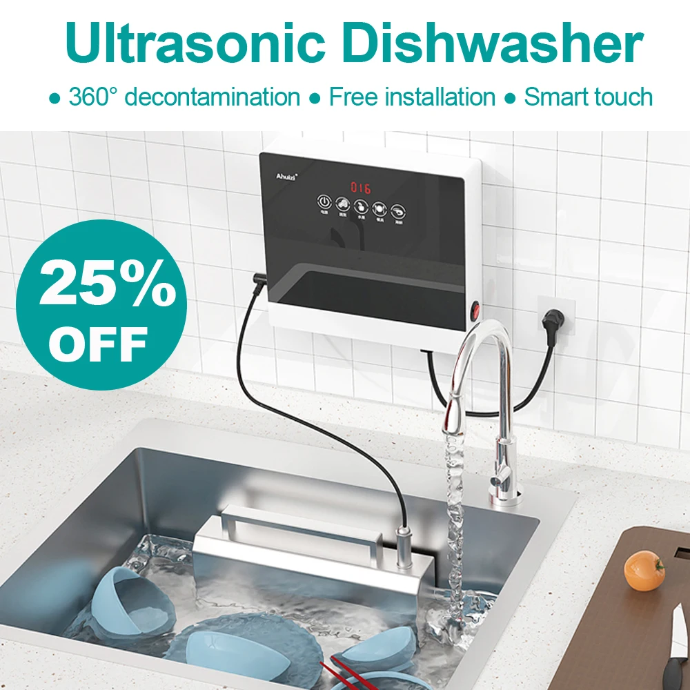 110V/220V Automatic Household Portable Sink Dishwasher Small Free-standing Installation-free Kitchen Ultrasonic Wash Dishwasher