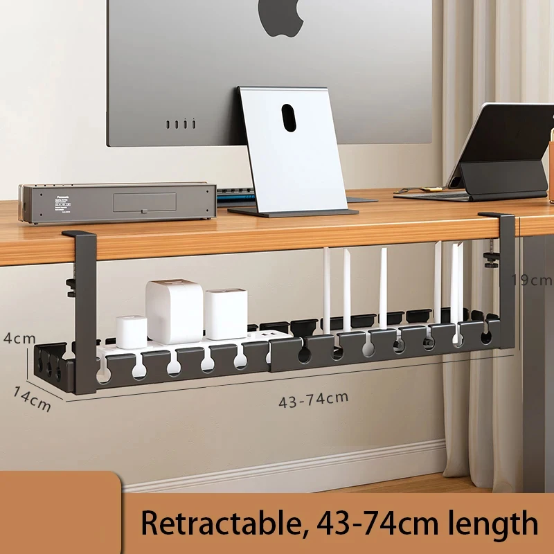 Cable Management Tray with Clamp for Office and Home Organizers