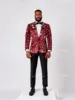 Exclusive Diamond Beaded Suits Men Slim Fit Single Breasted Velvet Jacket Pants 2 Pieces Groom Wedding Tuxedos costumes homme 2