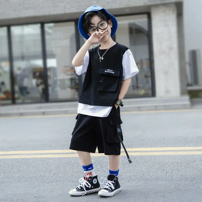 Boys Clothes Sets Summer Kids Short Sweatshirt T-shirt +