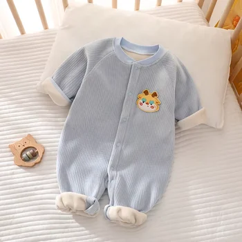 Baby Fleece Cartoon Jumpsuit 1
