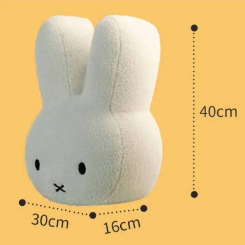 Miffy-almohada de felpa de conejo Kawaii para bebé, cojín trasero de dibujos animados, cómoda, para sala de estar, sofá, cabecera, Oficina