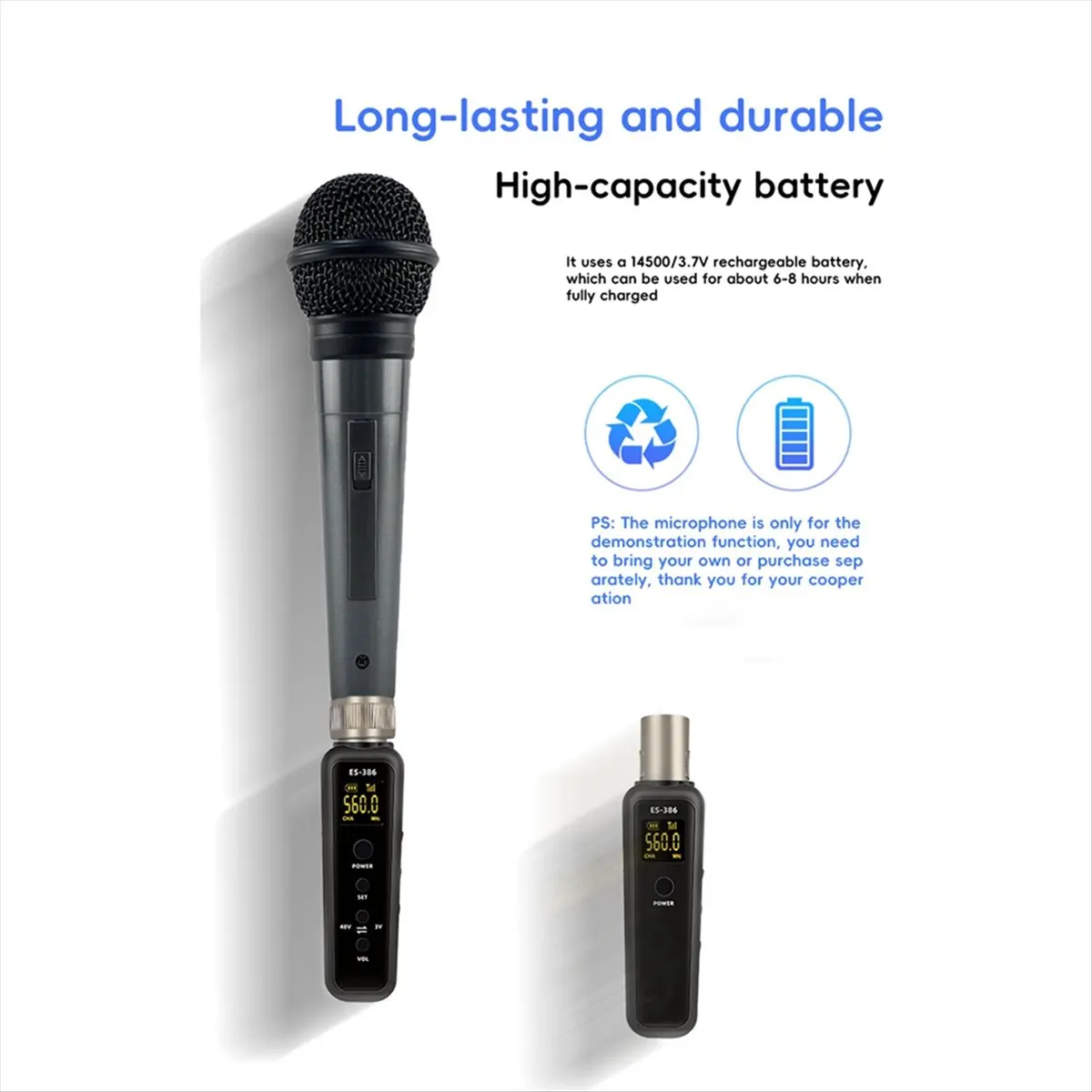 A23G Uhf 무선 마이크 변환기 Xlr 송신기 수신기 마이크 기타 송신기 수신기 어댑터 540-590Mhz