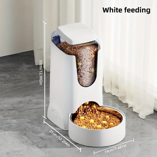 Automatic Pet Feeder/Water Dispenser, Gravity Vision Dog Feeder Water Dispenser With Stainless Steel Bowl, Indoor Dog Automatic 5