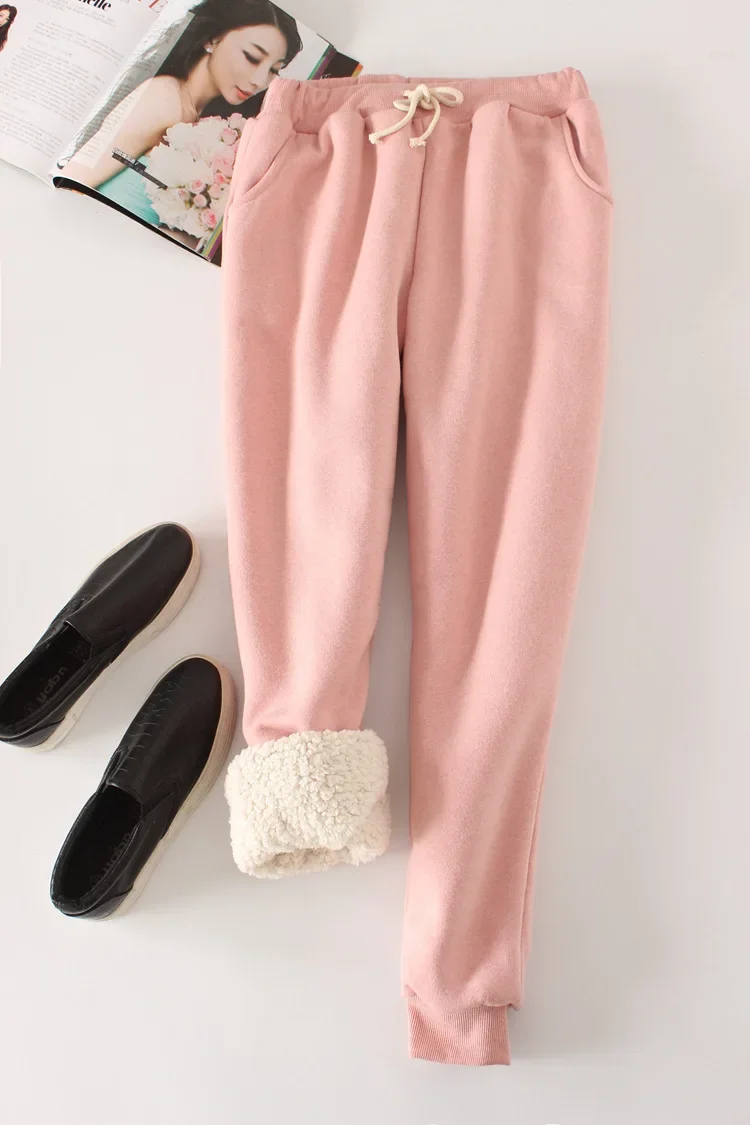 9 Colors Winter Women Casual Solid Thick Warm Loose Cashmere Pants Cotton Harlan Pants Plus Size M-XXL for Daily Office Sport