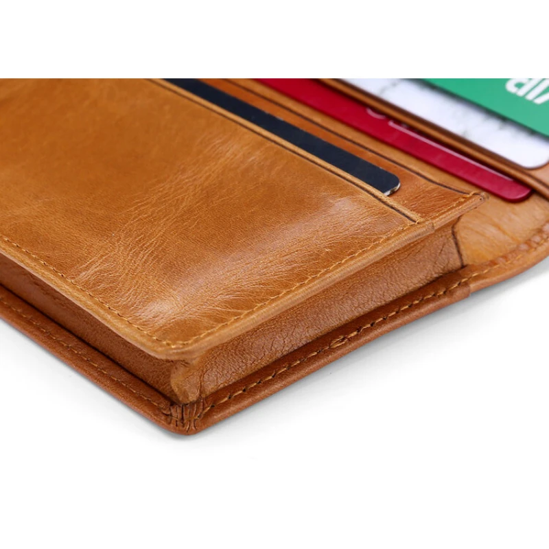 Rfid Cow Leather Business Card Holder Credit Card Small Wallet Mens Slim ID Tags