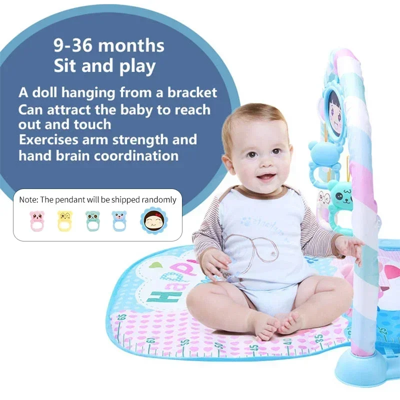 Baby Play Mat Pedal Piano Toy Music Fitness Rack Activity Gymnastics Mat 0-1 Years Old