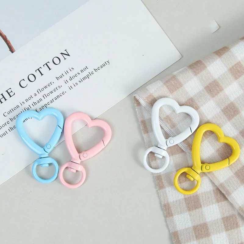 Metal Heart Lobster Claw Clasps 5pcs Swivel Lanyards Trigger Snap Hooks Strap for Jewelry Making DIY Bags Keychain Key Rings