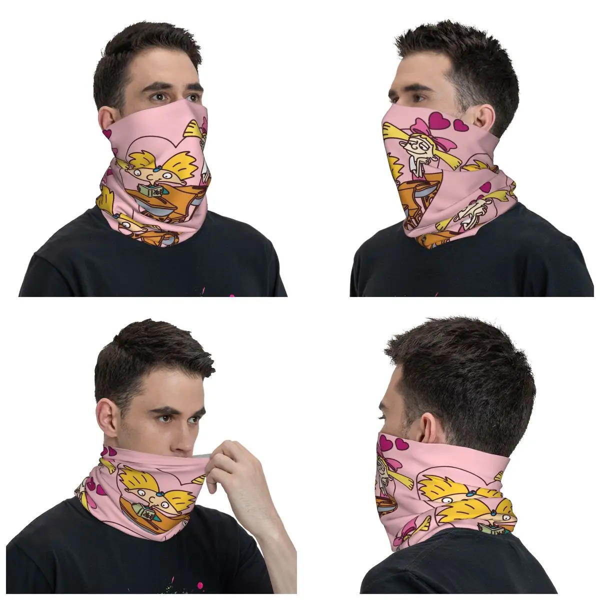 Hey Arnold! Stuff Bandana Neck Gaiter Helga Pataki Heart Wrap Scarf Summer Fishing  Face Mask Unisex Windproof - AliExpress