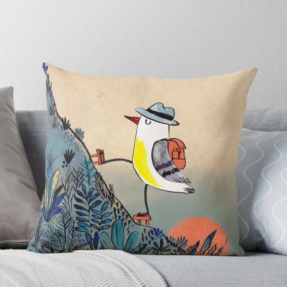 

Mountain hiker bird at sunrise Throw Pillow Pillow Case Christmas pillow cover luxury Christmas Pillows