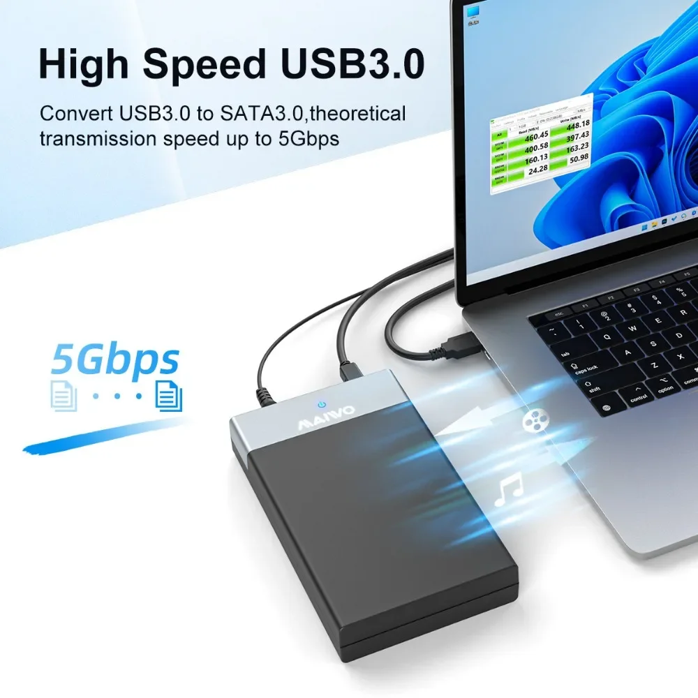 MAIWO HDD ̽ 3.5 2.5 SATA-USB 3.0 ϵ ̺ Ŭ , 2.5 3.5 SSD ũ HDD ̽ PC ƮϿ 