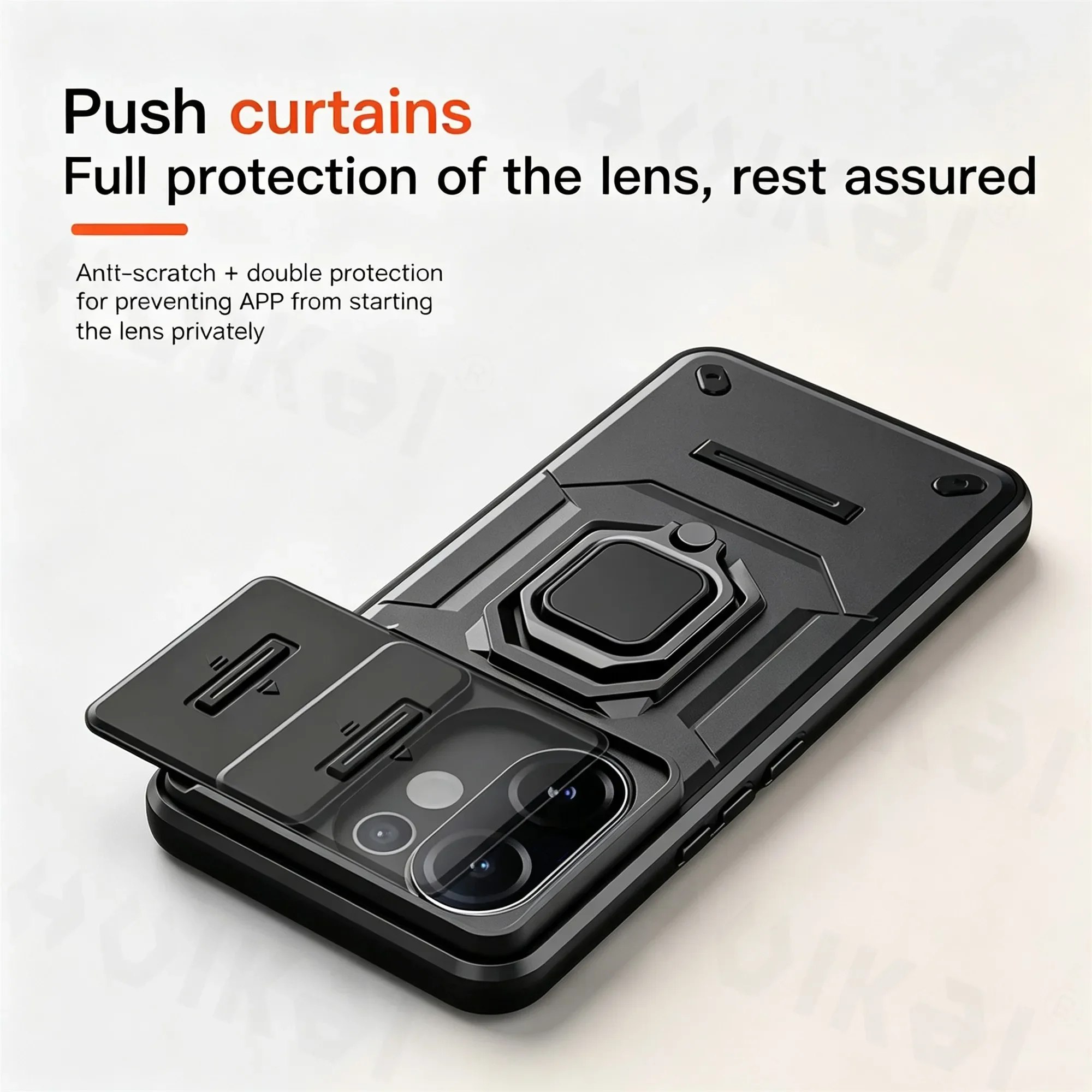 Slide Camera Stand Armor Antifall Protection Kickstand Phone Case Cover