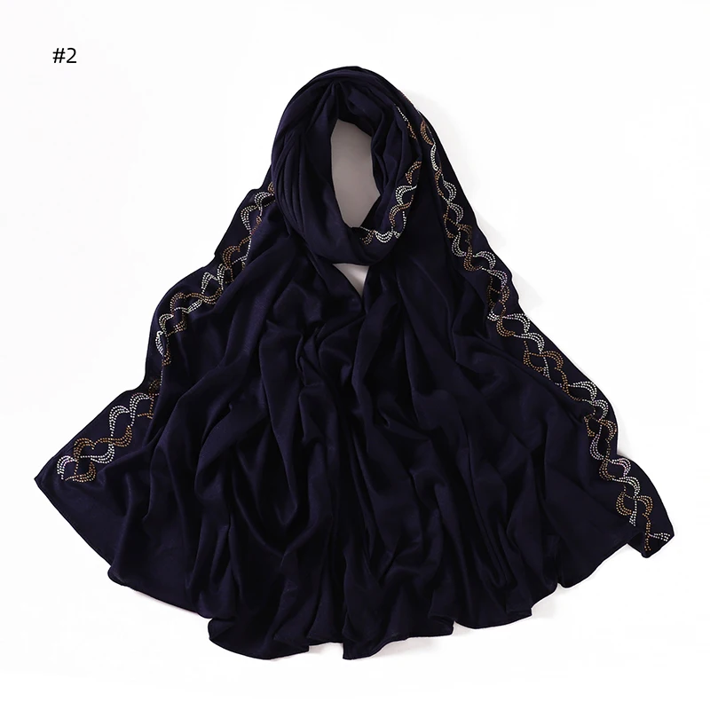 New Rhinestone Hijab for Women Gold Silver Diamond Muslim