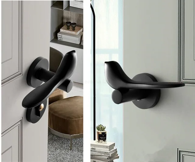 寝室用の磁気ドアロック,モダンなミニマリストの木製ドアハンドル,サイレントルーム,家庭用 - AliExpress ミニマリスト埋め込み丸型室内ドアロックドアハンドル寝室の部屋木製ドアロック磁気サイレントドアロック(Black Nickel)