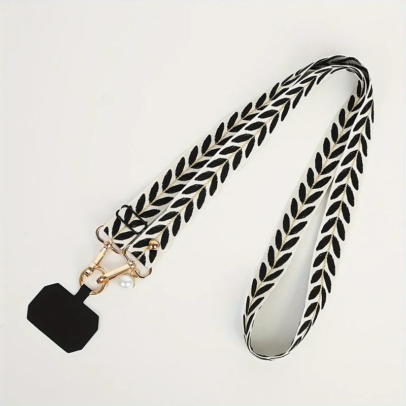 Elegant Pearl Crossbody Phone Lanyard with Card Holder and Anti-Lost Charm