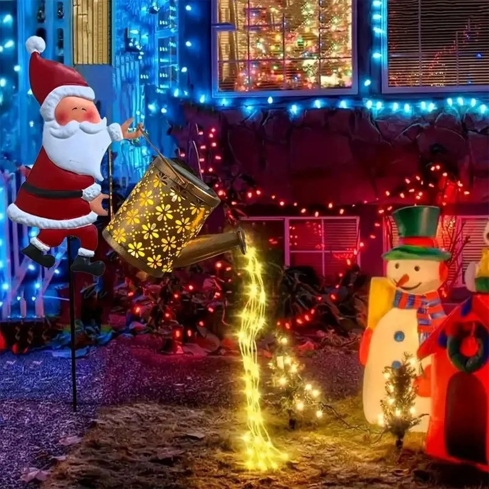 Christmas Solar Lights Outdoor Santa Claus Kettle Ground Lamp Outdoor Garden Lawn Decorative Lights For Lawn Pathway Walkway Scf6ea56216f44e32bbfccc21699462b6f