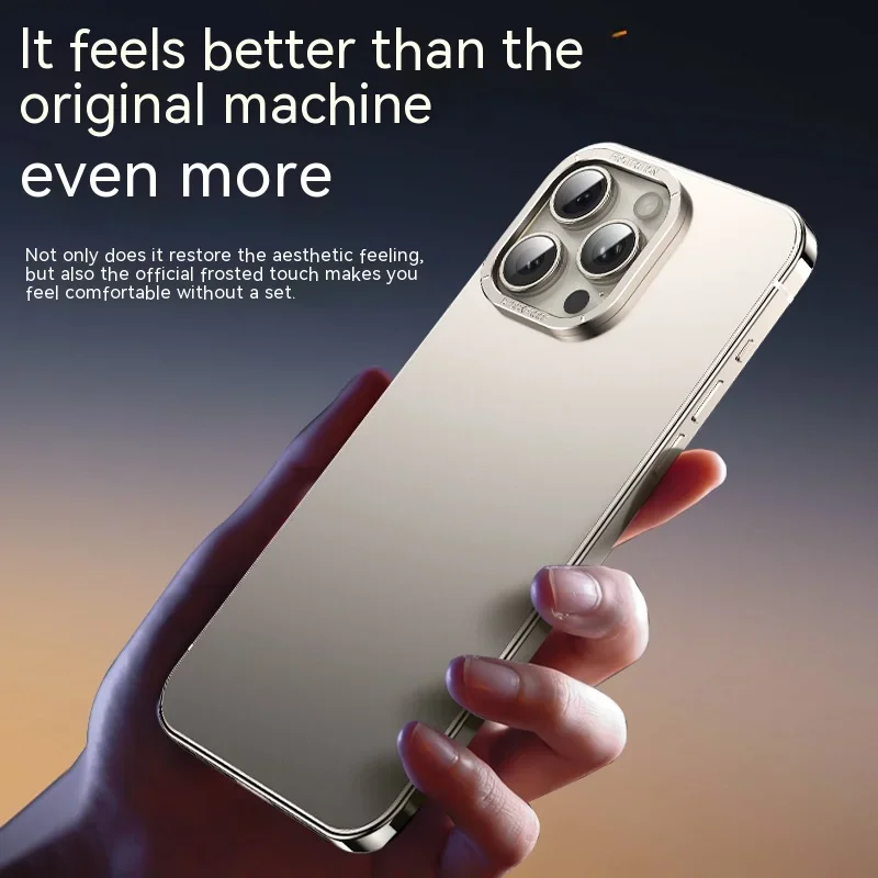 For iphone 15 Pro Max Case Raw Titanium Magnetic MagSafe wireless charge Metal frosting Original color protective back cover