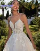 Customized Applique Lace Bride Wedding Dresses Spaghetti Straps Formal Wedding Party Gowns Backless vestido de noiva 3
