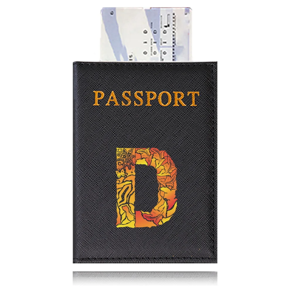 Waterproof Black Leather Passport Holder with Customizable Engraving