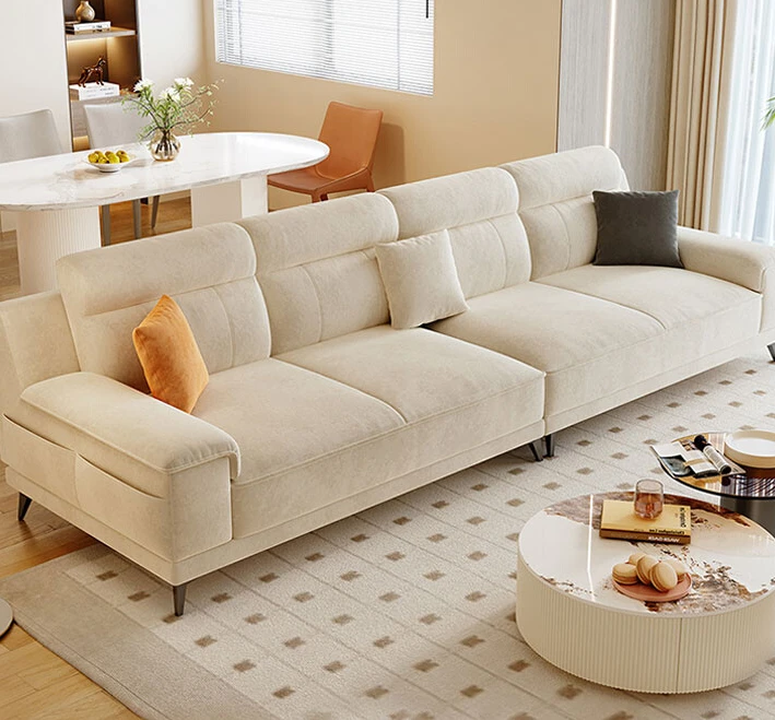 

Итальянская Минималистичная кожа с кошачьими царапинами, современный минималистичный стиль, прямая вытяжка, маленькая и средняя гостиная, искусственная кожа