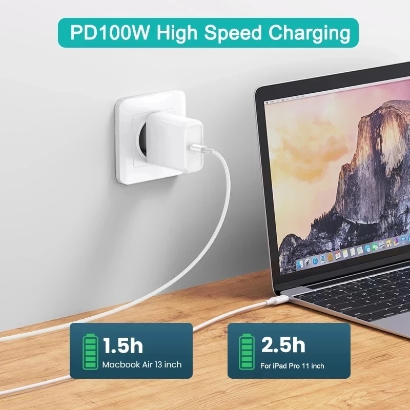 รูปสินค้า สาย USB PD100W USB C ถึงประเภท C Fast Charger Cable สําหรับ Xiaomi Samsung Huawei MacBook iPad 5A โทรศัพท์มือถือสาย USB ประเภท C
