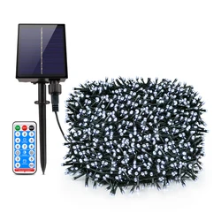 Solar-Powered 1000 LED Fairy String Lights - Waterproof Fast-Charge for Outdoor Christmas & Garden Decor (WHITE)