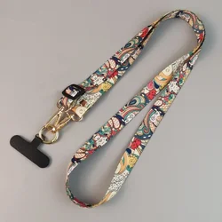 Vintage - Style Crossbody Phone Lanyard with Adjustable Strap and Antilost Clip (Golden)