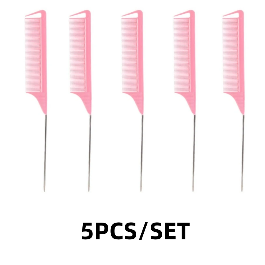 Professional Candy Color Pointy Tail Hair Styling Comb Set - 5/12 Pieces