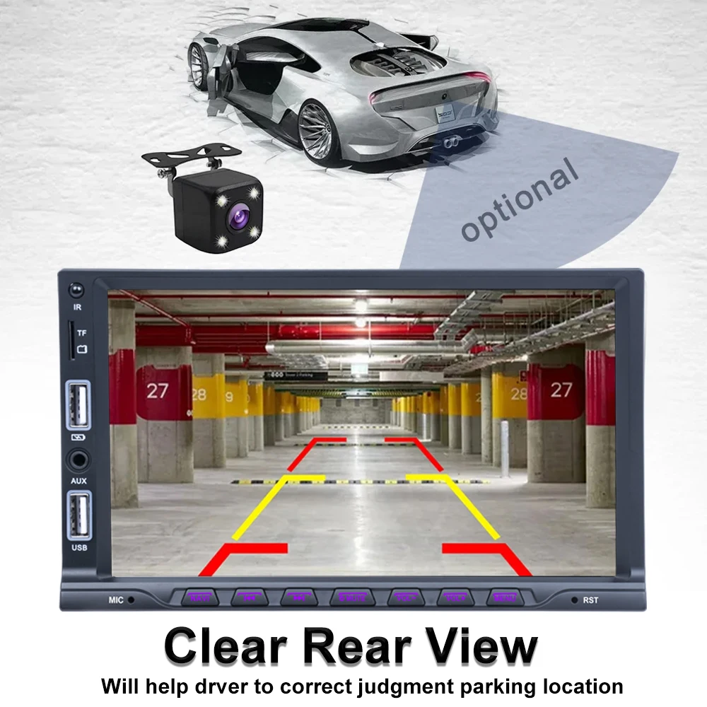 REAKOSOUND 1 Din ڵ ׷  7 ġ ũ carplay  ڵ Ƽ̵ ÷̾, BT FM  ű  USB