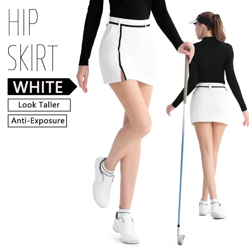 Autumn Pgm Golf Women's Short Skirt Sports All-match Pencil Skorts Lady High Waist Split Hip Skirt Fashion Outdoor Golf Clothing