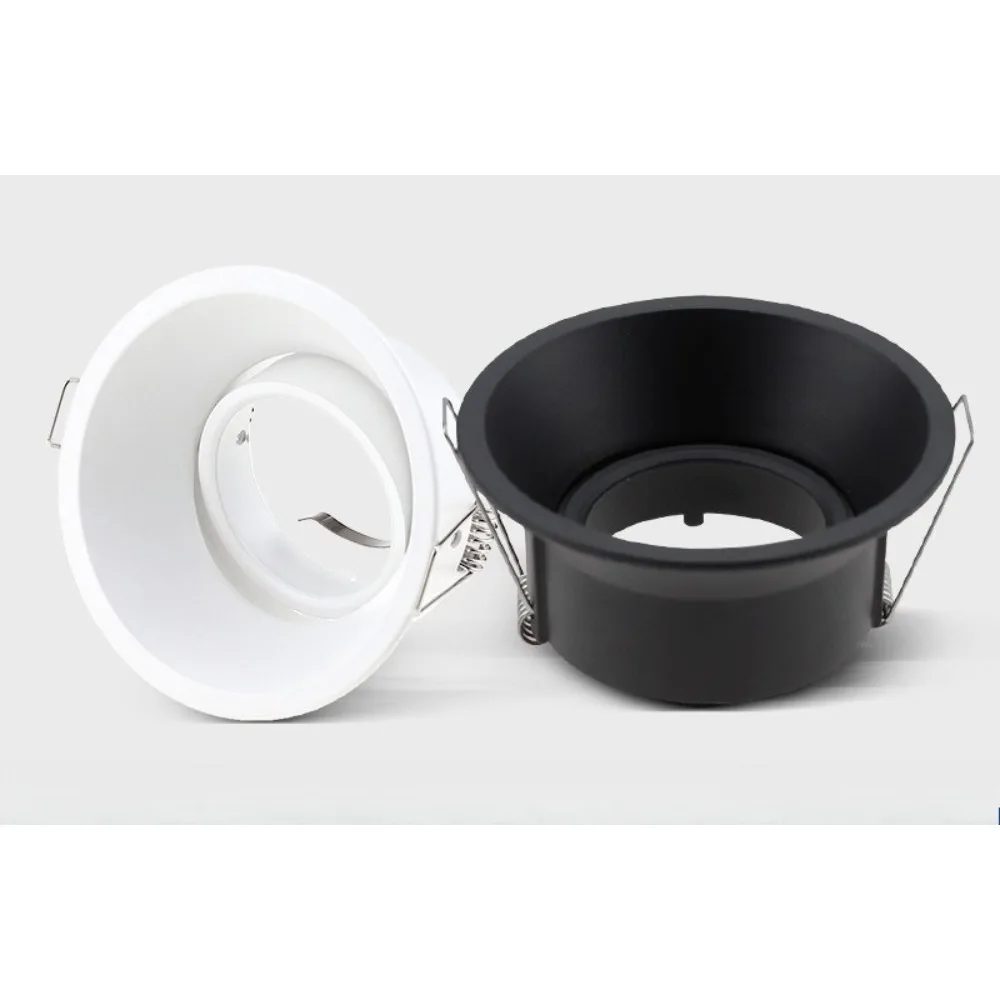 10/50Pcs MR16 Anti-glare Round Embedded Downlight, Aluminum Narrow Side Ceiling Lamp Shell GU10 Engineering Spotlight Cup Holder