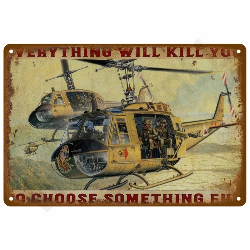 Retro Tin Sign Wall Art - Vintage Aesthetic Metal Plate Decor