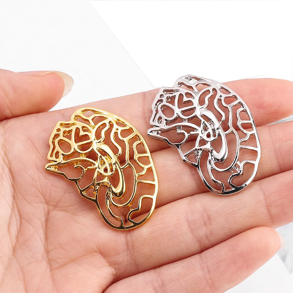 10PCS/Lot Human Organ Brain Shape Stomach Hollow Alloy Brooch Wholesale Bag Collar Accessories