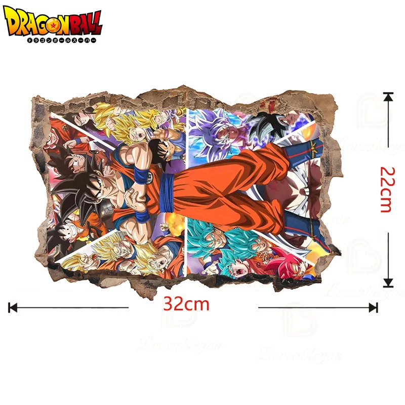 Dragon Ball Z Goku Adesivos de Parede Crianças Papel De Parede Dos Desenhos  Animados Anime Pintura Decorativa 40X30cm Decoração Do Quarto Dos Miúdos  Presente Aniversário