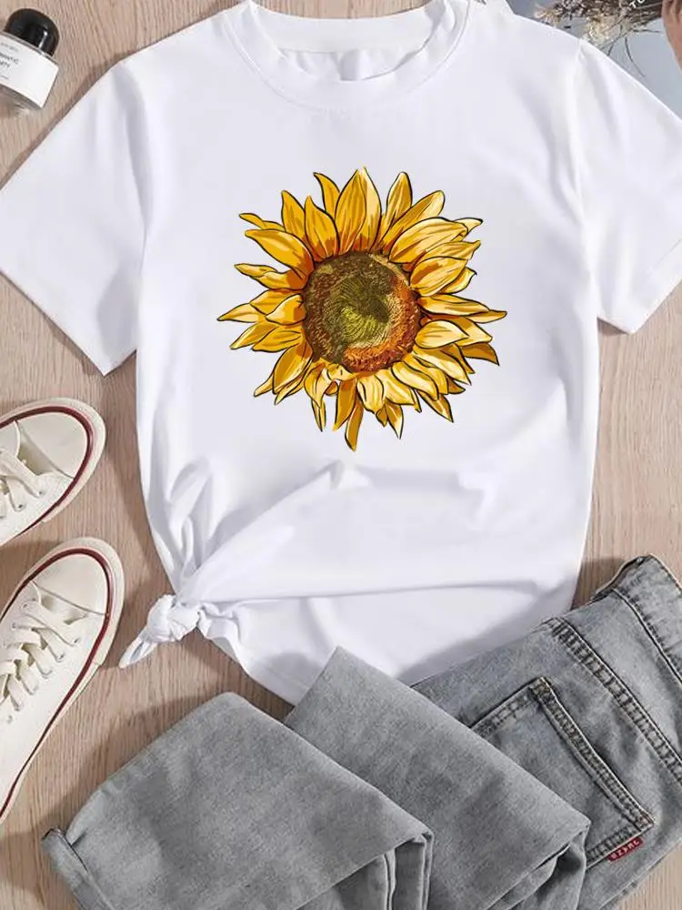 

Lovely Flower Style 90s Cute Sweet Printed Graphic T Top Women Fashion T-Shirt Cartoon Tshirts Tee Casual Lady Print Clothing