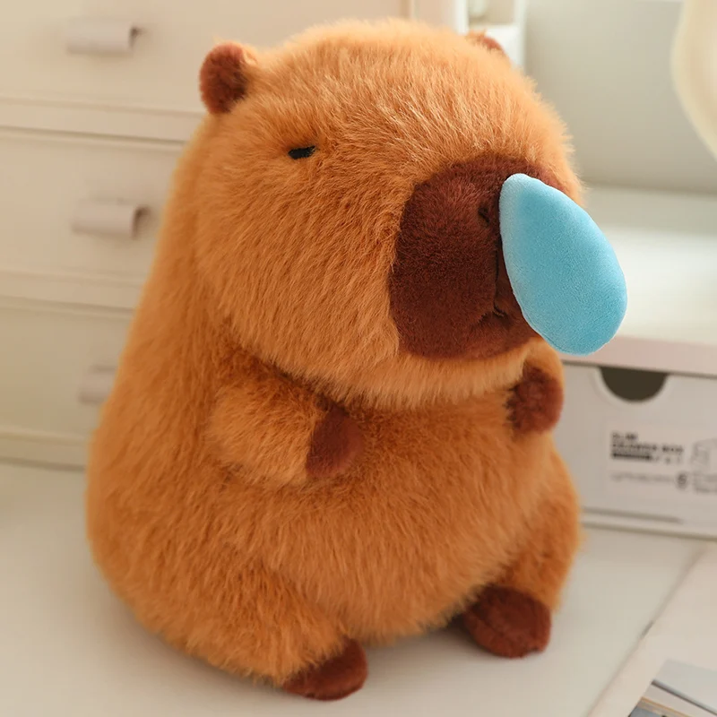 Peluche de capibara mocoso kawaii, animales de simulación con almohada ...