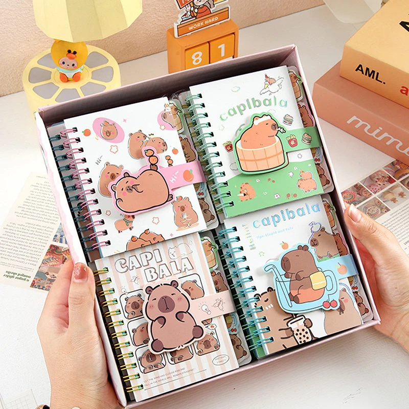 Cute Capybara Coil Book A7 Loose-Leaf Notebook Notepad Learn Stationery Planner Diary Weekly Planner School Supplies Gifts 2