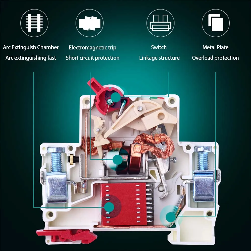 

Mini DC Breaker 36V ~ 250V 1P 2P 3P 4P Antiflaming Overload Short Circuit Protection Guide Rail Installation DC Breakers