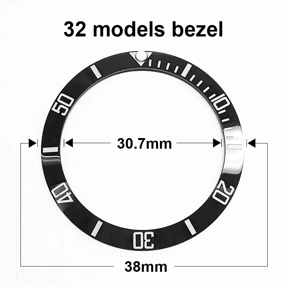 Ceramic Sloping Super Luminous Watch Bezel Insert in Various Colors