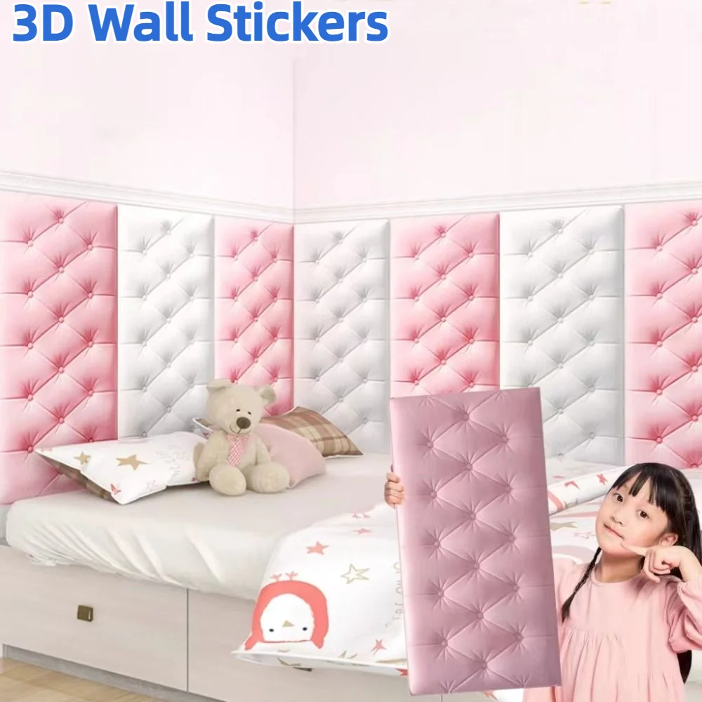 Home Decoration Thicken 3D Wall Stickers Anti-Collision Self-adhesive Soft Cushion Diy Wallpaper Kids Bedroom